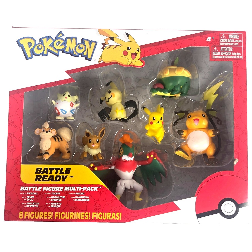 Pokemon Battle Ready 8 Figure Multipack Pikachu Eevee Mimikyu Raichu New